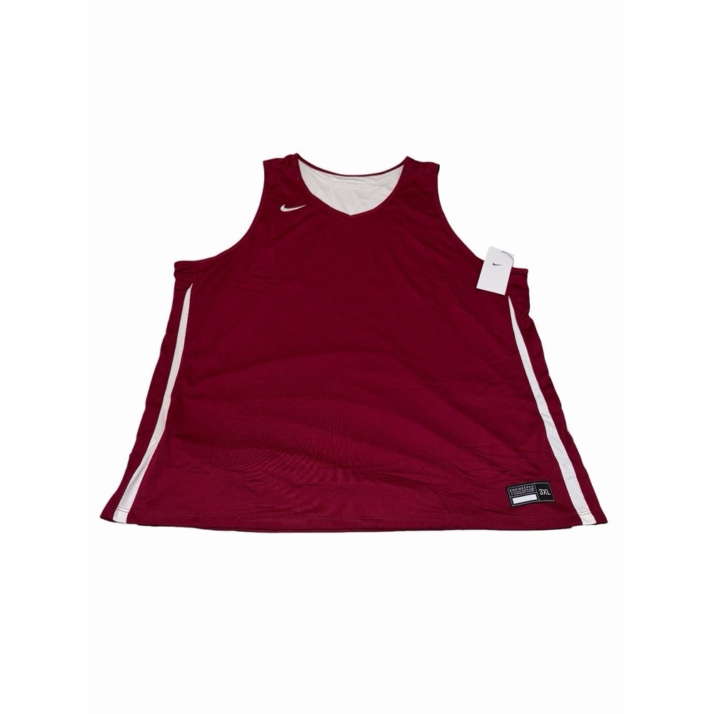 Nike Dri Fit Practice Basketball Tank Top Jersey Red White Mens 3XL Gym Lift NWT